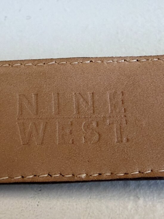 Vintage Nine West genuine leather lizzard texture adjustable caramel brown len main image 6